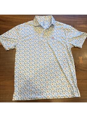 Rhoback Mens Polo Las Vegas Activity All Over Print RARE Medium